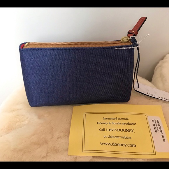 Dooney & Bourke Zipper Cosmetic Pouch Navy Blue - Picture 5 of 8